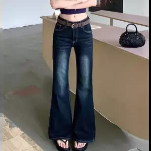 BANHANY 트렐리？？로우 워싱 부츠컷 데님 팬츠 청바지