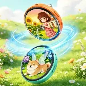 스마트 1.50인치 전자 배지 풀 터치 IPS 스크린 GIF 비디오 사운드 포함 브로치 핀 학생 선물