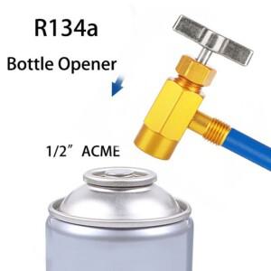 R-134a 냉매 자동차 에어컨 탭 오프너 밸브 12 ACME 14 스레드 어댑터 액세서리 캔 디스펜스 병