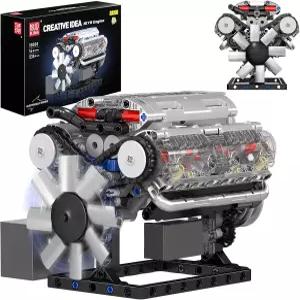 몰드 킹 비주얼 V8 엔진 빌딩 블록 모터 모델 장난감 연소 세트 크리에이티브 STEM 키트 4+ 535PCS