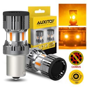 AUXITO 2x BAU15S PY21W LED Canbus 황색 표시 등 하이퍼 플래시 없음 1156 전구 오류 7440 방향 지시등