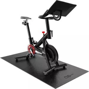 Cycleclub 자전거 매트는 펠로톤 일립티컬 러닝머신 호환되며 두께 6mm 실내 고정식 스핀 바이크 트레이너