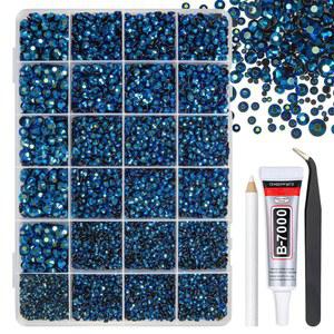 치피이 잉크 블루 레진 라인스톤 W B7000 침실 장식 공예용 주얼리 글루 2MM 3MM 4MM 5MM 6MM 플랫백 젤리 네이비 스톤 다이아몬드 보석 네일 페이스 메이크업 텀블러 보틀 DIY
