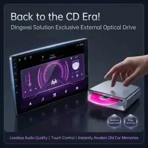 R 플러그 앤 플레이 USB 외장형 차량용 DVD CD 드라이브 박스 안 유닛 자동차 멀티미디어 플레이어 터치