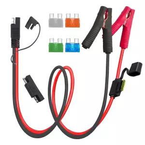 AYECEHI 10AWG SAE 어댑터 악어 클립 커넥터 케이블 배터리 2핀 퀵 디스커넥트 클램프 코드 5개의 퓨즈와