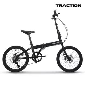 트랙션 F720 MTB 알루미늄 미니벨로 접이식 중학생 성인 자전거 블랙, 50.8cm(20인치)