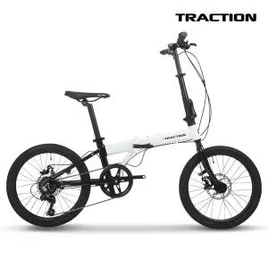 트랙션 F720 MTB 알루미늄 미니벨로 접이식 중학생 성인 자전거 화이트, 50.8cm(20인치)