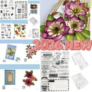 책DIY 스크랩북 공예용 금속 절단 다이즈 사진 앨범 템플릿 수제 장식 꽃 마우스 스탬프 2026년 신제품