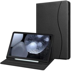 삼성호환 삼성제품호환 S6 라이트 10.4인치용 핀티 멀티 앵글 뷰잉 케이스 | 소프트 TPU 백커버 전면 카드 포켓 낙하 방지 S펜 홀더 자동 웨이크/슬립 블랙