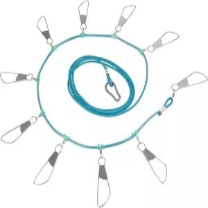 블루윙 V2 낚시 스트링거 피시 키퍼 스테인리스 스틸 잠금 스냅 10개 및 8피트 플로팅 로프 포함