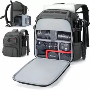 사진가를 위한 BAGSMART 카메라 가방 최대 15.6인치 노트북까지 수납 가능 DSLR/드론/삼각대 케이스 빗물