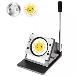 QWORK 3 75mm 버튼용 종이 커터 그래픽 펀치 다이 중장비용 금속 배지 절단기 스탬프 카드용 제작기