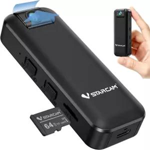 180° 회전 1500mAh 배터리 및 64GB TF 카드가 된 VSTARCAM 2K 미니 바디 카메라 IR 비전 자전거 타기 회의