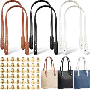 가죽 지갑 손잡이 교체 리벳이 있는 6Pcs 스트랩 가방 제작용 숏 토트백 DIY 크로셰 백 및 수리