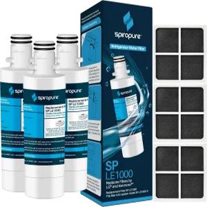 SPiro SPLE1000 NSF 냉장고 정수 필터 및 신선 공기 교체 LT1000P ADQ747935 MDJ64844601 9980 469980 6팩