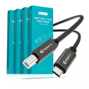 DigitalLife FlexMIDI Vortex USB C to B MIDI 인터페이스 케이블 6.6ft 미디 키보드 일렉트릭 피아노 PC