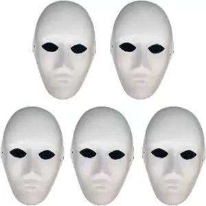 야몰로즈 페인터블 페이퍼 마스크 카니발 코스프레 할로윈 파티 여성 남성 DIY 화이트 마스커레이드 펄프