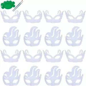 Qctw DIY 화이트 마스크 페이퍼 코스프레 크리스마스 파티 무도회 무늬 무장 무지 가면