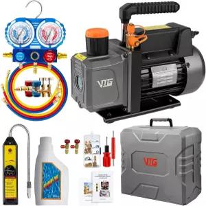 VTG VOGTEN 4.5 CFM AC 진공 펌프 및 게이지 세트 R134a R12 R22 R410a용 미니 스플릿/HVAC/Auto 시스템용