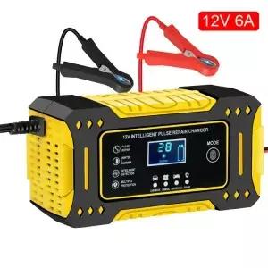 12V 6A 오토바이 배터리 충전기 3단계 충전 수리 모트 자동차 저장 셀 유지관리
