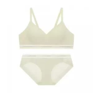 CODES COMBINE INNERWEAR 쿨 메쉬 소프트골지 노와이어 브라 햄팬티 세트_라이트카키 2383744