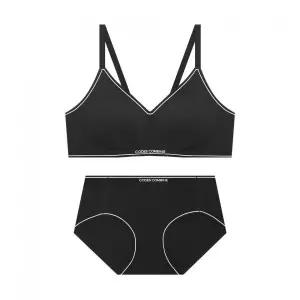 CODES COMBINE INNERWEAR 라인포인트 무빙젤리 스포츠 브라 팬티 세트_블랙 2383802