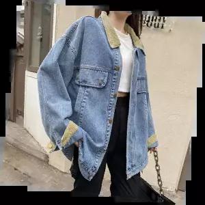 배색카라청자켓 스타일리시한 데일리 패션 아이템 멋스러운 캐주얼룩 남성용 간편 착용 청바지