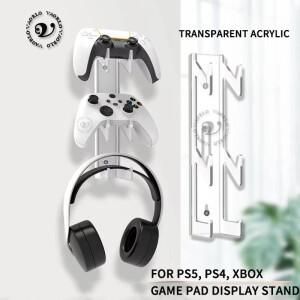 3in1 투명 벽걸이 형 스토리지 랙 헤드셋 게임 패드 디스플레이 스탠드 홀더 PS5 XBOX 스위치 컨트롤러 액