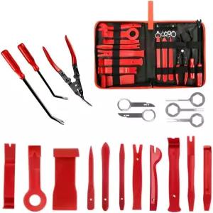 AgClover 19PCS 트림 제거 도구 세트 자동차 패널 도어 오디오 키트 오토 클립 플라이어 패스너 리무버