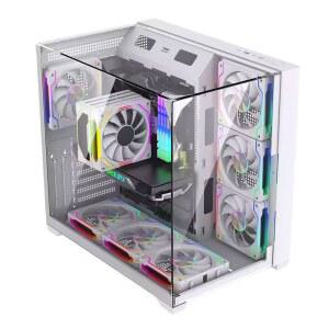 팬 없는 화이트 PC 케이스 섀시 풀 타워 팬 포함 USB3.0 ATX M-ATX 미니 TX 게이밍 캐비닛 플라스틱 CPU 재고 있음 컴퓨터 케이스