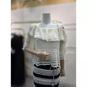 한정수량 [에고이스트]핸드메이드 러플 포인트 크롭 니트 EQ2KH561CR 2824124