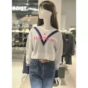 한정수량 에고이스트 레터링 자카드 소매 슬릿 풀오버EQ1KL160 2824110