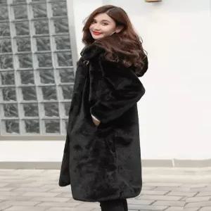 여성 아우터 코트 후리스 양털 겨울 롱