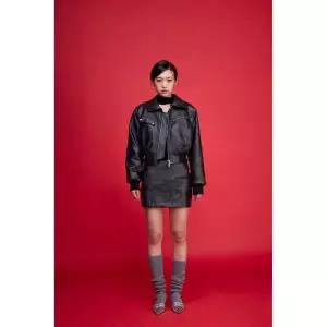 CAPRICIEUX Amber leather skirt (black) 2400978