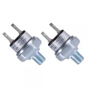 FanWayer 공기압 스위치 110-145 PSI 1/8 -27 NPT DC 24V/12V 실버 자동형