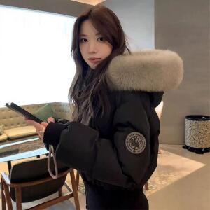 또바기 여성 두꺼운 벨벳 면 코트 후드가 있는 오버사이즈 모피 칼라 슬리밍 HT