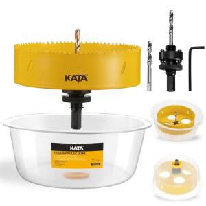 실리콘 더스트 볼 캐처가 포함된 KATA 6인치 홀쏘 | 매끄러운 일체형 볼은 매입등 LED 캔 조명 스피커 드라이월 연목재 천장 개구부를 더 깔끔하게 만들어 줍니다