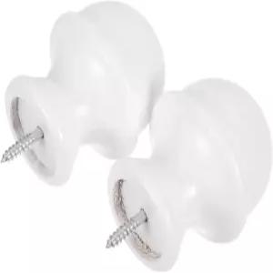 BESTOYARD 29mm 폴용 화이트 우드 커튼 봉 끝마개 피니얼 빈티지 스타일 침실 및 거실 장식 부착물 견고한
