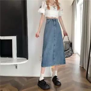 스커트 치마 SK FLS 1008418 데님 A라인 일자핏