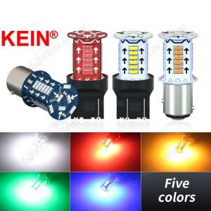 KEIN 2PCS 플래시 브레이크 라이트 1157 스트로브 Led 전구 P21W BA15S BAY15D T20 7440 테일 스톱 신호 역
