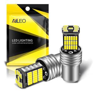 AILEO 차량용 LED 조명, 방향 지시등, 후진 브레이크, R5W 4014 칩, 12V DC 45 SMD, DRL, P21W, 1156, BA15