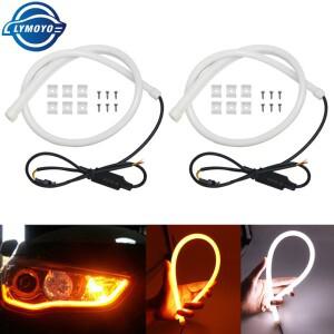 DRL 방향 지시등, 유연한 스트립, 주간 주행등, LED 튜브 스타일, 자동 방수, 12V, 화이트 턴 옐로우, 30 c