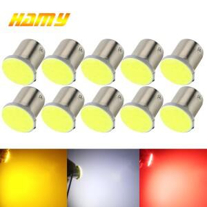 10 PCS 자동차 LED 전구 P21W 1156 Ba15s Bay15d 회전 신호등 COB 12V 7000K 흰색 백업 역방향 주차 브레이