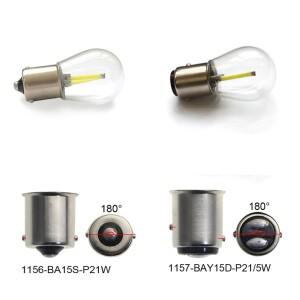 1156 자동차 LED 2 COB 필라멘트 라이트, 방향 지시등 전구, 테일 주차 후진 램프, BA15S BAY15D 12V DC,