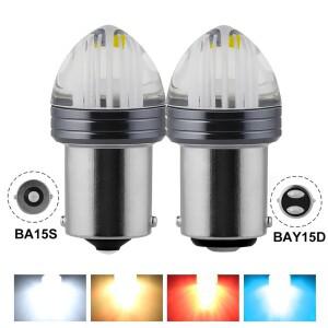 3D LEN P21W 1156 BA15S LED 전구 BAY15D 자동차 방향 지시등 브레이크 라이트 R5W R10W 12V 램프 1200LM