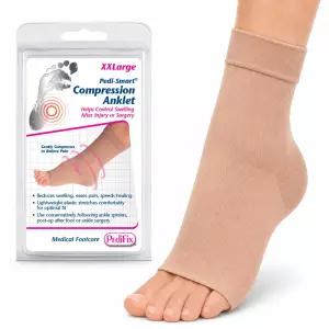 Pedifix 압박 발목 슬리브 발과 지지대 베이지 XXL 1개 단계별 피로하고 붓기 쉰 지지합니다 통기성이 좋고