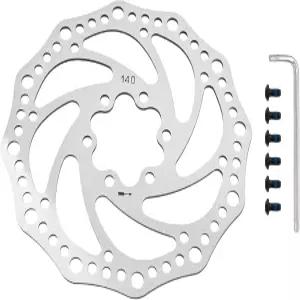 140mm 스테인리스 스틸 브레이크 로터 6볼트 및 T25 토르크스 렌치 포함 - 산악 로드 바이크 MTB BMX
