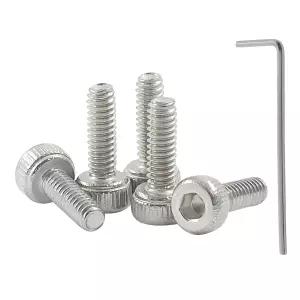 스테인리스 스틸 M2 x 6mm 육각 소켓 헤드 캡 스크류 100개입 나사 피치 볼트 키트