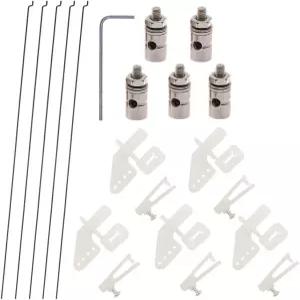 RC 비행기 모델용 나일론 컨트롤 혼 5세트 스틸 푸시로드 1.2 x 180mm 커넥터 링크지퍼 부품