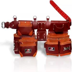 Ap-Leather 진짜 소가죽 태닝 가죽 공구 벨트/주머니/프레이머 세트 남녀 목수 전기공 정원사 및 건설